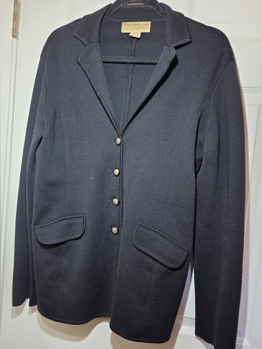 Jones New York Country Women's 100% Wool Black Blazer Jacket L